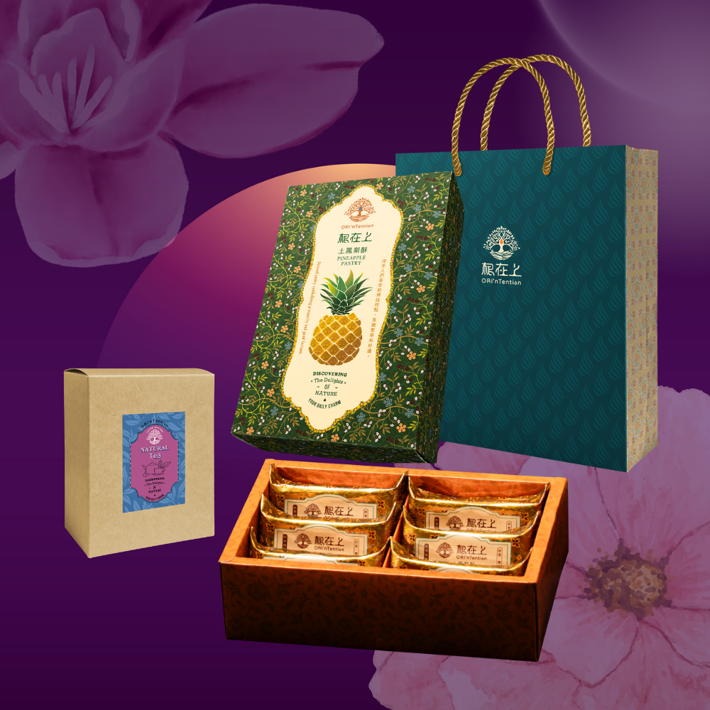 土鳳梨酥6入禮盒＋天然茶飲6入